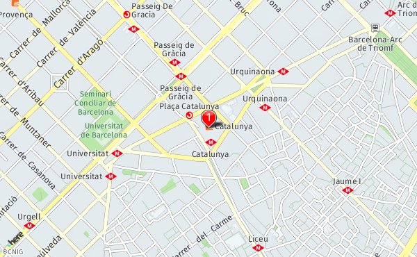 plaza cataluña barcelona mapa Plaza De Cataluna Callejero De Barcelona Callejero Net plaza cataluña barcelona mapa