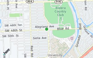 Map of 1411 Blue Road, Coral Gables, FL 33146, USA