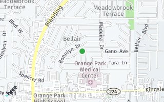Map of 303 GANO AVE, ORANGE PARK, FL 32073, USA