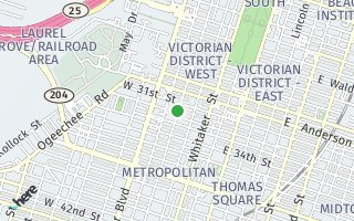Map of 1521 Jefferson St, Savannah, GA 31401, USA