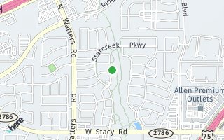 Map of 2214 Thornbury Lane, Allen, TX 75013, USA