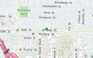 Map of 1910 W. Oak Street, Denton, TX 76201, USA