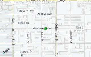 Map of 40834 Mayberry Ave., Hemet, CA 92544, USA
