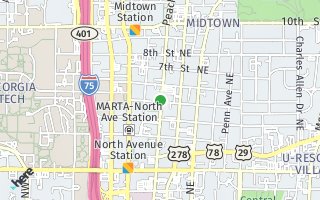 Map of 800  Peachtree Street 1105, Atlanta, GA 30308, USA