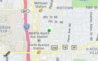 Map of 800  Peachtree Street, NE 304, Atlanta, GA 30308, USA