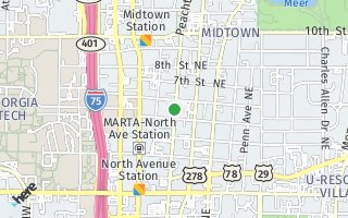 Map of 800  Peachtree Street 1213, Atlanta, GA 30308, USA