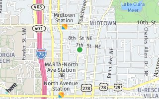 Map of 855  Peachtree Street, Atlanta, GA 30308, USA