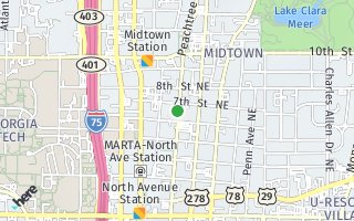 Map of 860  Peachtree Street, Atlanta, GA 30308, USA