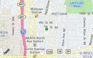 Map of 855 Peachtree Street 1710, Atlanta, GA 30308, USA