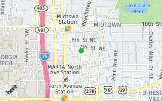 Map of 860  Peachtree Street, NE 805, Atlanta, GA 30308, USA