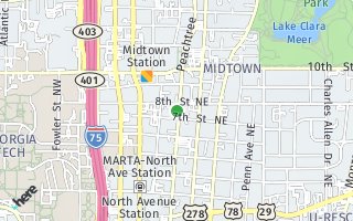 Map of 878  Peachtree Street, Atlanta, GA 30308, USA