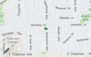 Map of 1107 N Raymond Ave, Fullerton, CA 92831, USA