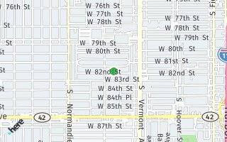 Map of 1119 W. 82nd Street, Los Angeles, CA 90044, USA