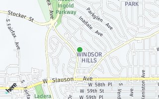 Map of 5403 Bradna Drive, Windsor Hills, CA 90043, USA