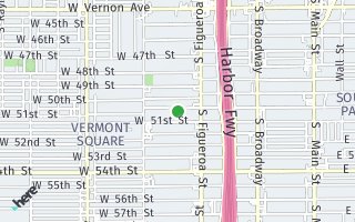 Map of 608 W. 50th Street, Los Angeles, CA 90037, USA