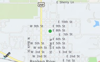 Map of 104 West 8th Street, Broken Bow, OK 74728, USA