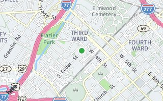 Map of 222 S Cedar Street, Charlotte, NC 28202, USA