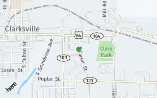 Map of 212 & 214 S Carter St, Clarksville, AR 72830, USA