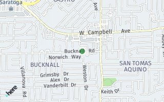 Map of 132  Della Court, Campbell, CA 95008, USA