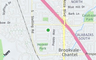 Map of 7529 Peach Blossom Drive, Cupertino, CA 95014, USA