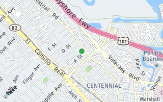 Map of 342 B Street, Redwood City, CA 94063, USA