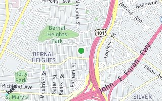 Map of 136 Bradford Street, San Francisco, CA 94110, USA
