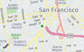 Map of 64 Waller Street, San Francisco, CA 94102, USA