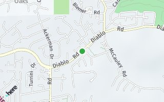 Map of Diablo Road, Danville California, CA, USA