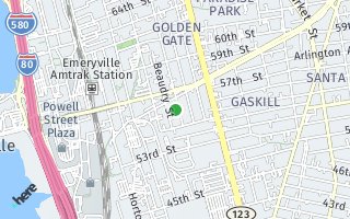 Map of 5553 Vallejo St, Emeryville, CA 94608, USA