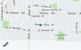 Map of 117 Monte Vista Drive, Woodland, CA 95695, USA