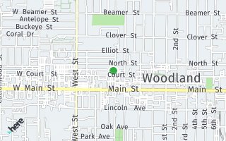 Map of 216 Cleveland St, Woodland, CA 95695, USA