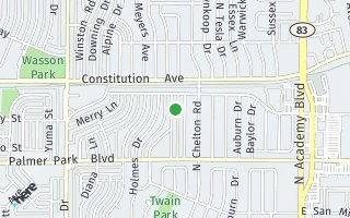 Map of 1721 Kingsley DR, Colorado Springs, CO 80909, USA
