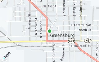 Map of 323  W North St, Greensbug, IN 47240, USA