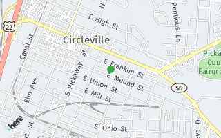 Map of 345 E Franklin St, Circleville, OH 43113, USA