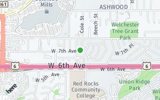 Map of 13655 W. 7th Ave., Golden, CO 80401, USA