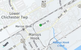 Map of 36 Spruce Street, Marcus Hook, PA 19061, USA
