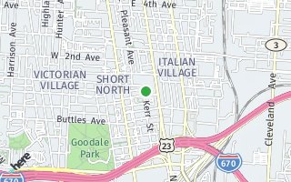 Map of 826 Kerr St, Columbus, OH 43215, USA