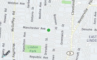 Map of 1491 Manchester Ave, Columbus, OH 43211, USA