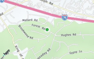 Map of 651 Forest Rd, Wayne, PA 19087, USA