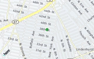 Map of 182 38th Street, Lindenhurst, NY 11757, USA