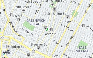 Map of 1 Astor Place 6VV, New York, NY 10003, USA
