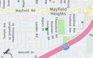 Map of 1626 Crestwood Rd, Mayfield Heights, OH 44124, USA