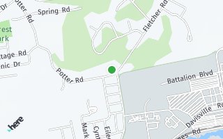 Map of 596 Potter Road, North Kingstown, RI 02852, USA