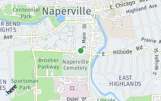 Map of 115 W Hillside Rd, Naperville, IL 60540, USA