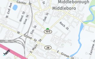 Map of 87 S. Main St., Middleboro, MA 02346, USA