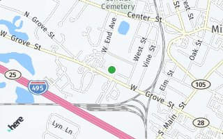Map of 21 Hillside Ave, Middleboro, MA 02346, USA