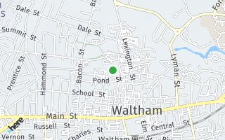Map of 53-55 Pond Street Unit 1A, Waltham, MA 02451, USA