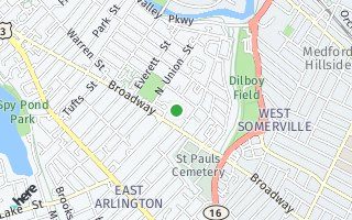 Map of 42 Hilton Street, Arlington, MA 02474, USA