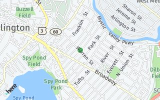 Map of 91 Warren Street, Arlington, MA 02474, USA