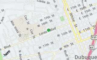 Map of 525 Loras Blvd., Dubuque, IA 52001, USA